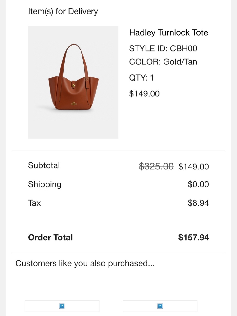 COACH Hadley Brown Leather Tote Bag - Turnlock Detail - Picture 12 of 12